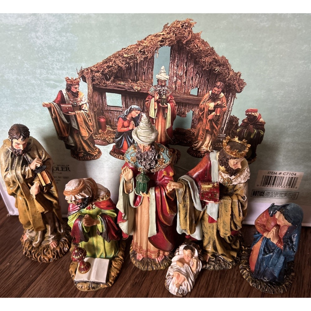 Kurt Adler 7 Piece Resin Nativity Scene Christmas Religion - Picture 1 of 6